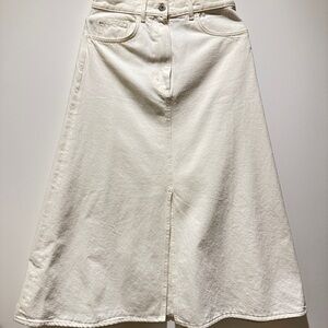 COS Cream A-Line Denim Skirt